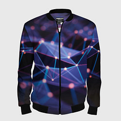 Бомбер мужской Абстрактные линии и свечение, цвет: 3D-черный