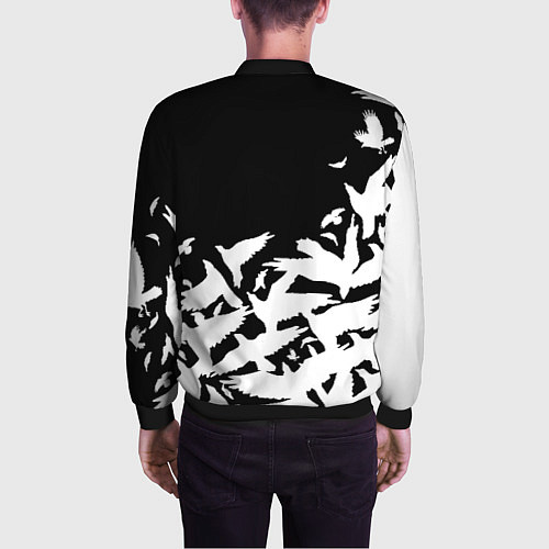 Мужской бомбер L flying birds / 3D-Черный – фото 4