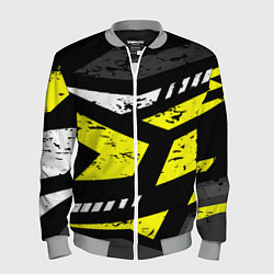 Мужской бомбер Black yellow abstract sport style