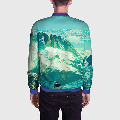 Мужской бомбер Горы / 3D-Синий – фото 4