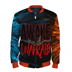 Бомбер мужской Awake unafraid, цвет: 3D-красный