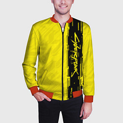 Бомбер мужской CYBERPUNK 2077, цвет: 3D-красный — фото 2