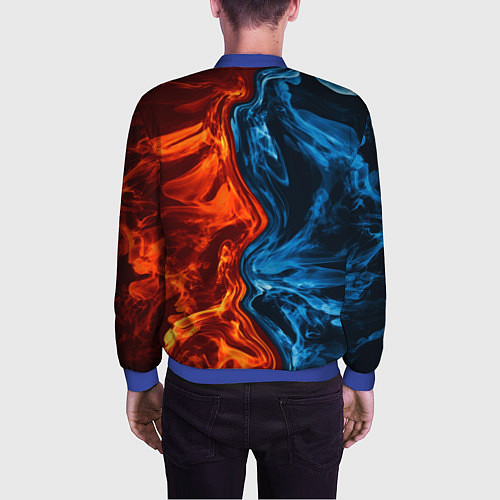 Мужской бомбер Огонь и вода / 3D-Синий – фото 4