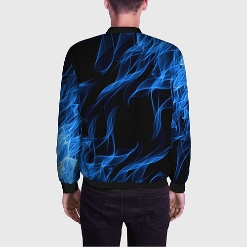 Мужской бомбер BLUE FIRE FLAME / 3D-Черный – фото 4