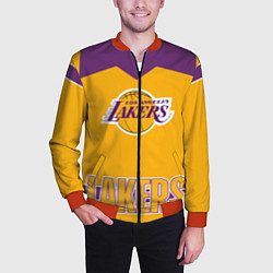 Бомбер мужской Los Angeles Lakers, цвет: 3D-красный — фото 2