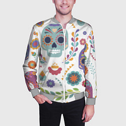 Бомбер мужской Мексиканские мотивы, цвет: 3D-меланж — фото 2