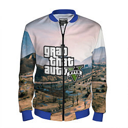 Бомбер мужской Grand Theft Auto 5, цвет: 3D-синий
