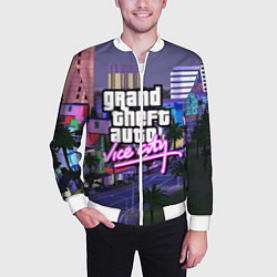 Бомбер мужской Grand Theft Auto Vice City, цвет: 3D-белый — фото 2