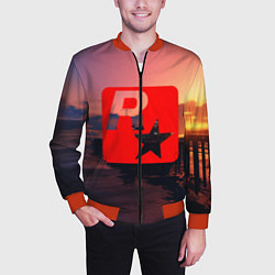 Бомбер мужской GTA ROCKSTAR, цвет: 3D-красный — фото 2