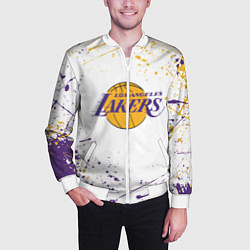 Бомбер мужской LA LAKERS, цвет: 3D-белый — фото 2