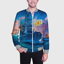 Бомбер мужской ВМФ, цвет: 3D-меланж — фото 2