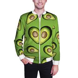 Бомбер мужской Люблю авокадо, цвет: 3D-белый — фото 2