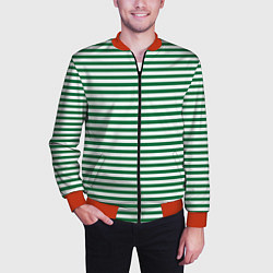 Бомбер мужской Тельняшка пограничных войск, цвет: 3D-красный — фото 2