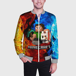 Бомбер мужской MINECRAFT, цвет: 3D-меланж — фото 2