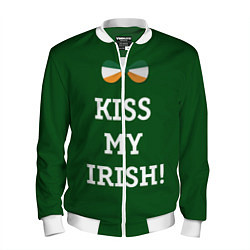 Бомбер мужской Kiss my Irish, цвет: 3D-белый