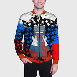 Бомбер мужской CountryHumans, цвет: 3D-красный — фото 2