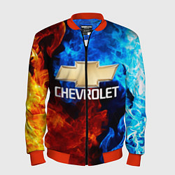 Бомбер мужской CHEVROLET, цвет: 3D-красный