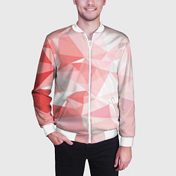 Бомбер мужской Pink abstraction, цвет: 3D-белый — фото 2