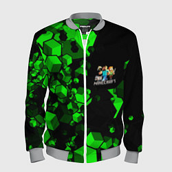 Бомбер мужской MINECRAFT, цвет: 3D-меланж
