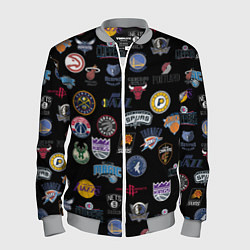 Бомбер мужской NBA Pattern, цвет: 3D-меланж