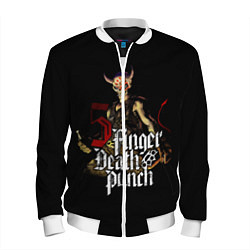 Бомбер мужской Five Finger Death Punch, цвет: 3D-белый