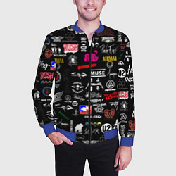 Бомбер мужской ЛОГОТИПЫ РОК ГРУПП, цвет: 3D-синий — фото 2
