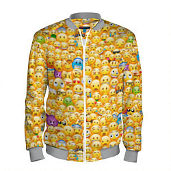Бомбер мужской Смайлики Emoji, цвет: 3D-меланж