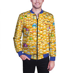 Бомбер мужской Смайлики Emoji, цвет: 3D-синий — фото 2