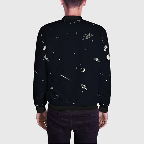 Мужской бомбер NASA / 3D-Черный – фото 4