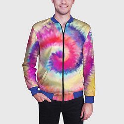 Бомбер мужской Tie Dye vortex, цвет: 3D-синий — фото 2