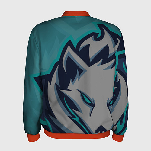 Мужской бомбер Форма White wolves / 3D-Красный – фото 2