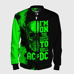 Бомбер мужской I'm on the highway to hell ACDC, цвет: 3D-черный