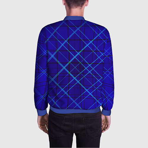 Мужской бомбер Сине-черная геометрия 3D / 3D-Синий – фото 4