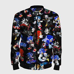 Бомбер мужской Sonic паттерн, цвет: 3D-черный