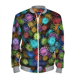 Бомбер мужской Разноцветные вирусы, цвет: 3D-меланж