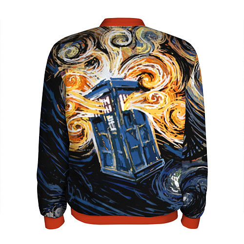 Мужской бомбер Van Gogh Tardis / 3D-Красный – фото 2