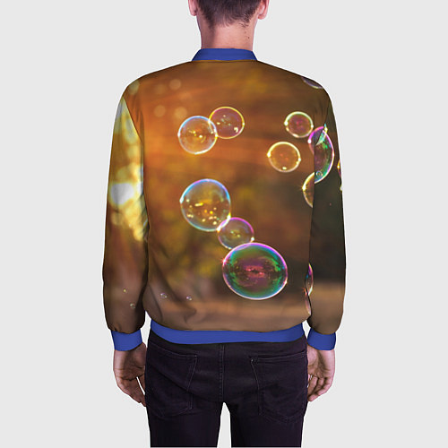 Мужской бомбер Мыльные пузыри / 3D-Синий – фото 4