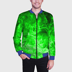 Бомбер мужской ОГОНЬ GREEN NEON, цвет: 3D-синий — фото 2