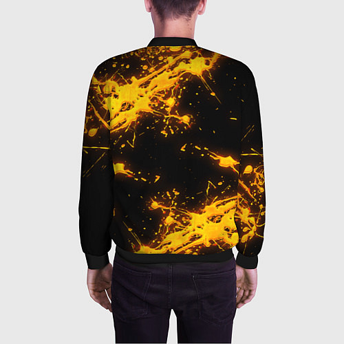 Мужской бомбер БРЫЗГИ КРАСКИ NEON / 3D-Черный – фото 4