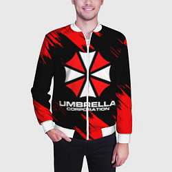 Бомбер мужской Umbrella Corporation, цвет: 3D-белый — фото 2