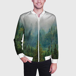 Бомбер мужской Лес, цвет: 3D-белый — фото 2