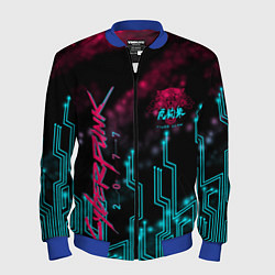 Бомбер мужской CYBERPUNK, цвет: 3D-синий