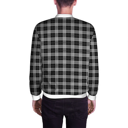 Мужской бомбер Шотландка / 3D-Белый – фото 4