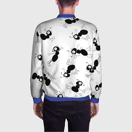 Мужской бомбер Муравьи / 3D-Синий – фото 4