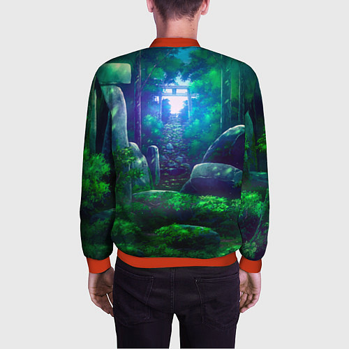 Мужской бомбер Дорога в храм / 3D-Красный – фото 4