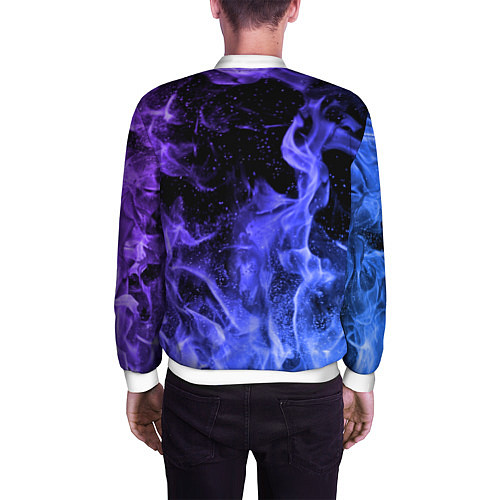 Мужской бомбер ОГОНЬ / 3D-Белый – фото 4