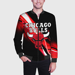 Бомбер мужской CHICAGO BULLS, цвет: 3D-черный — фото 2