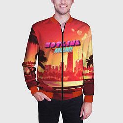 Бомбер мужской HOTLINE MIAMI, цвет: 3D-красный — фото 2