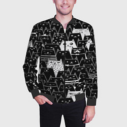 Бомбер мужской КОТЫ BLACK, цвет: 3D-черный — фото 2