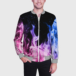 Бомбер мужской НЕОНОВЫЙ ОГОНЬ, цвет: 3D-меланж — фото 2